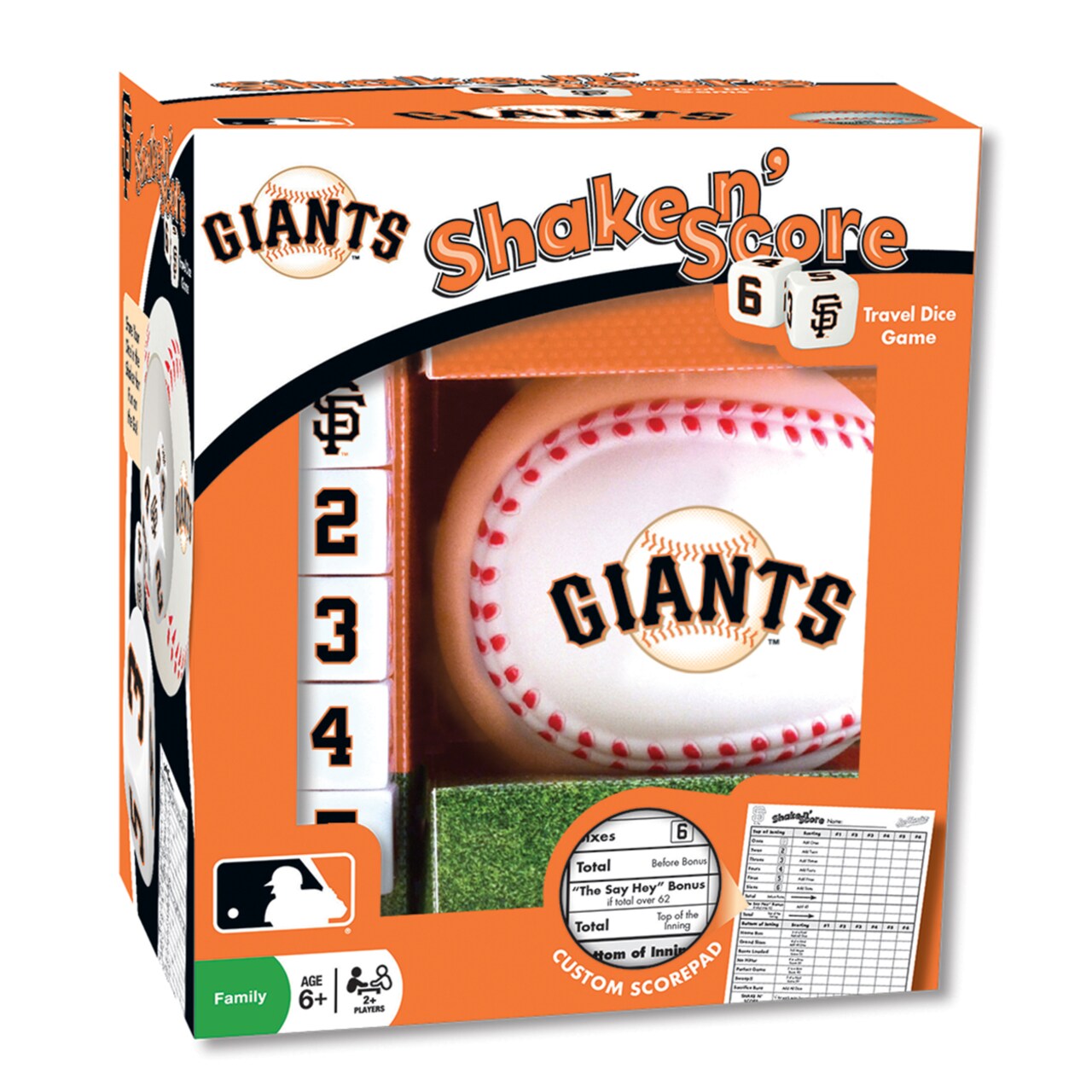 Masterpieces Officially Licensed MLB San Francisco Giants Shake N' Score Dice Game for Age 6 and Up